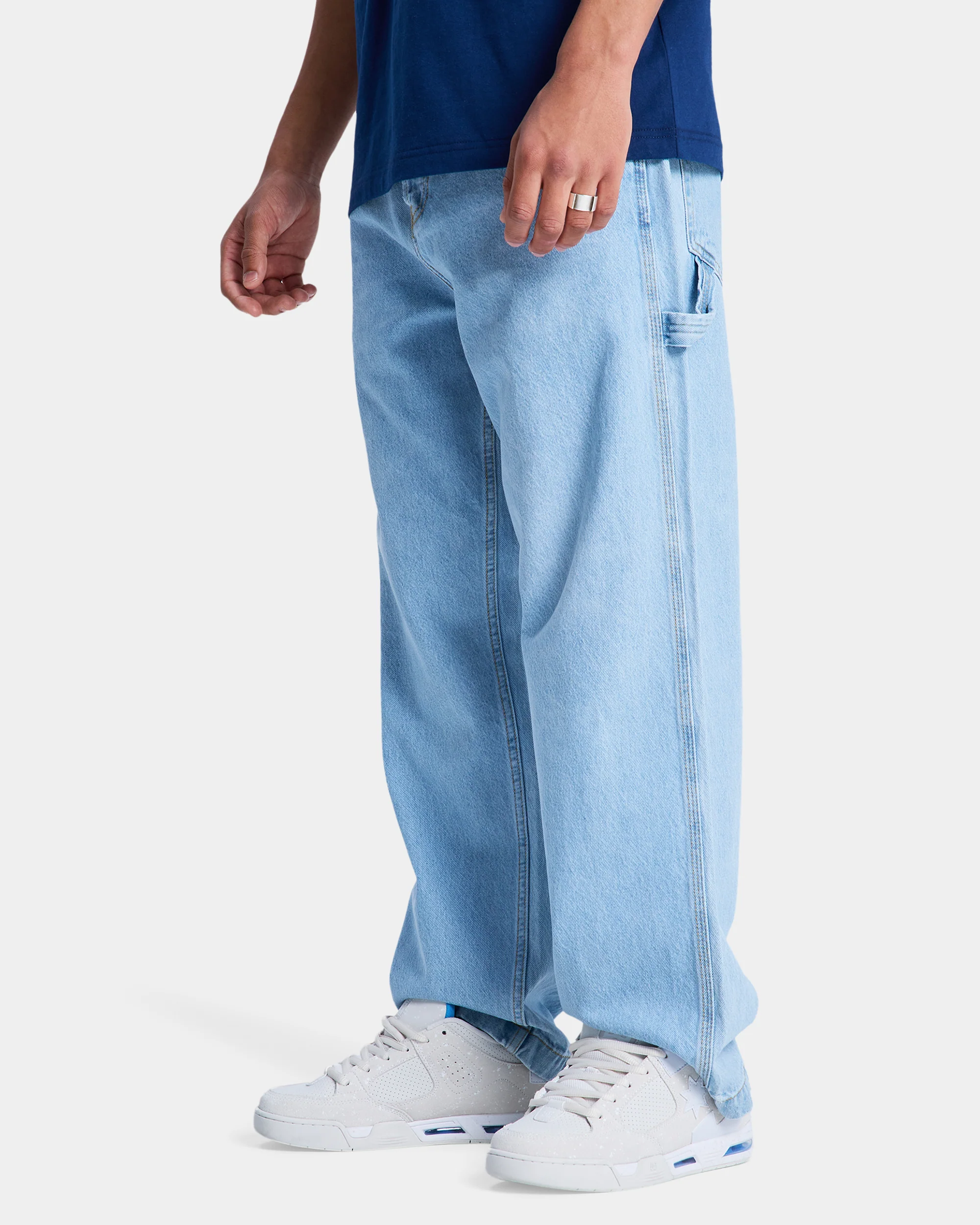 Mens Baggy Denim Carpenter Pants - Image 3