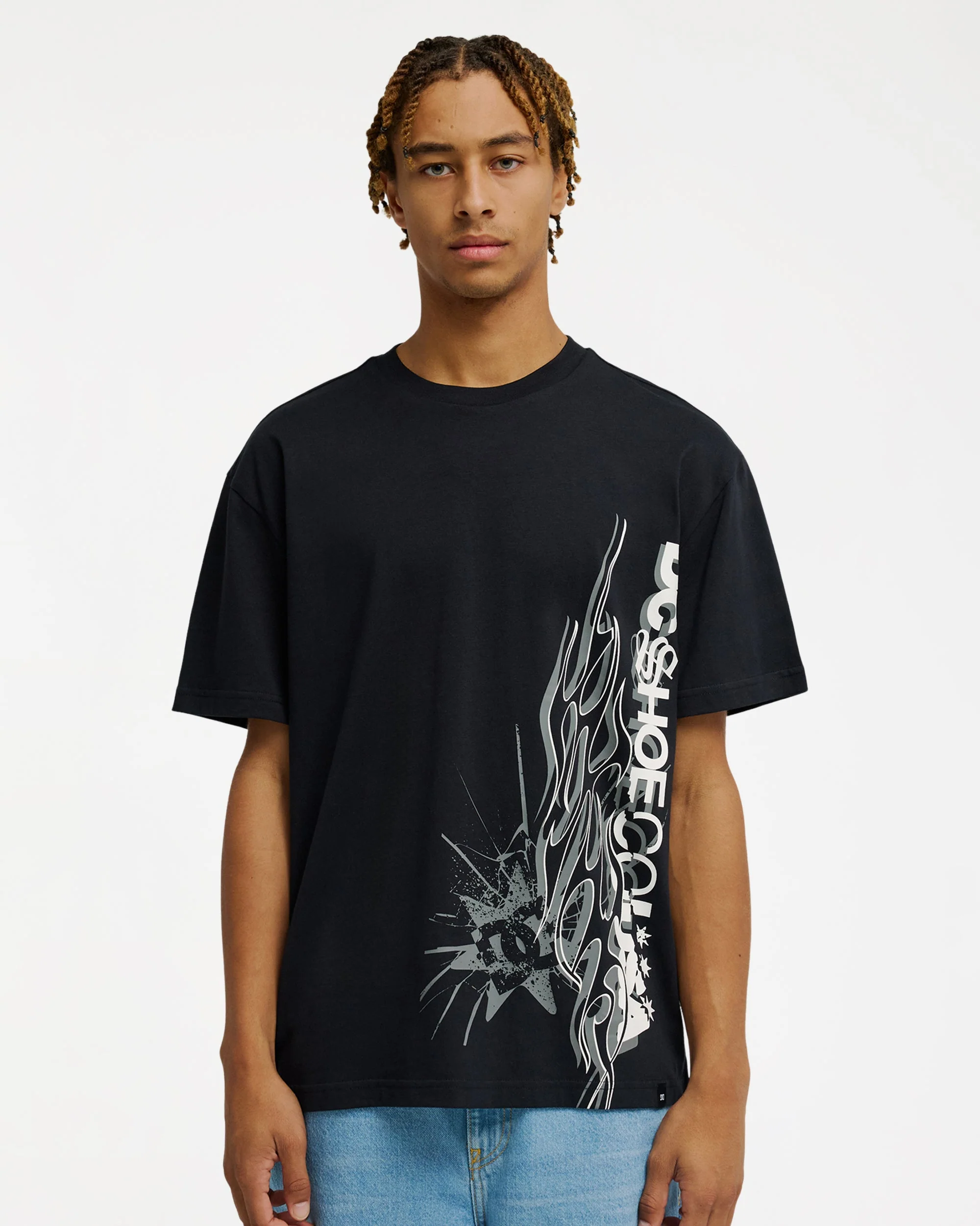 Mens Dc Side Flame T-Shirt